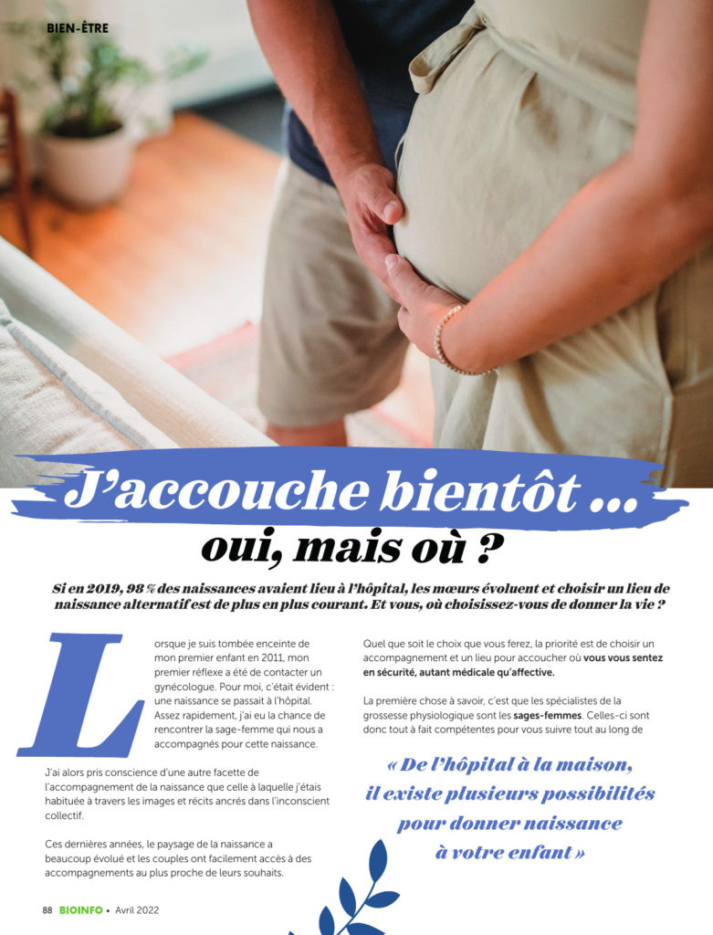 Article autour des lieux de naissance alternatifs